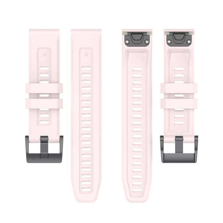 For Garmin Fenix 5 / Fenix 5 Plus Solid Color Black Buckle Silicone Quick Release Watch Band(Pink) - Watch Bands by buy2fix | Online Shopping UK | buy2fix