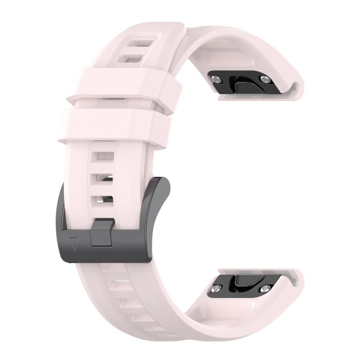 For Garmin Forerunner 965 / 955 / 945 / 935 Solid Color Black Buckle Silicone Quick Release Watch Band(Pink) - Watch Bands by buy2fix | Online Shopping UK | buy2fix