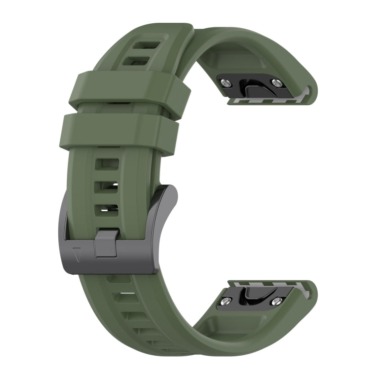 For Garmin Forerunner 965 / 955 / 945 / 935 Solid Color Black Buckle Silicone Quick Release Watch Band(Dark Green) - Watch Bands by buy2fix | Online Shopping UK | buy2fix