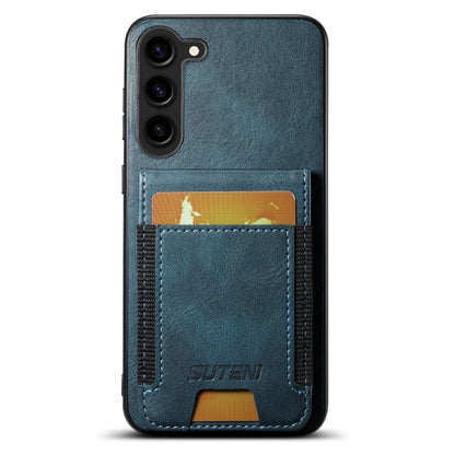 For Samsung Galaxy S23+ 5G Suteni H03 Oil Wax Leather Wallet Stand Back Phone Case(Blue) - Galaxy S23+ 5G Cases by Suteni | Online Shopping UK | buy2fix