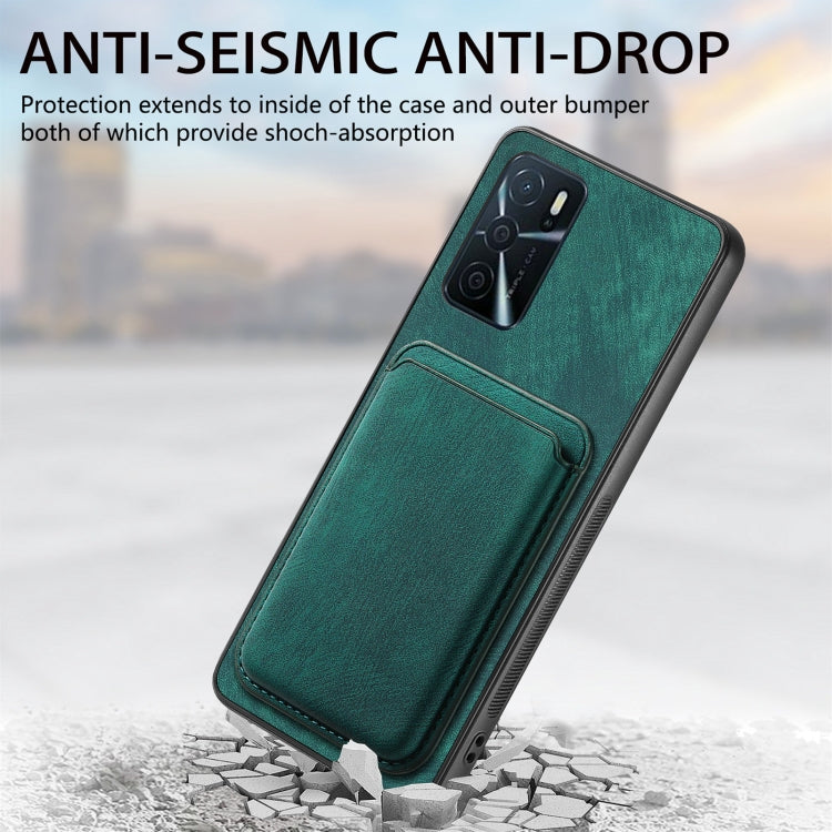 For OPPO Find X5 Retro Leather Card Bag Magnetic Phone Case(Green) - OPPO Cases by buy2fix | Online Shopping UK | buy2fix