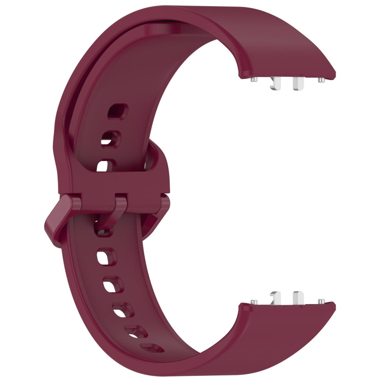 For Samsung Galaxy Fit 3 SM-R390 Solid Color Buckle Silicone Watch Band(Wine Red) - Watch Bands by buy2fix | Online Shopping UK | buy2fix