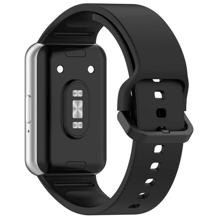 For Samsung Galaxy Fit 3 SM-R390 Solid Color Buckle Silicone Watch Band(Black) - Watch Bands by buy2fix | Online Shopping UK | buy2fix