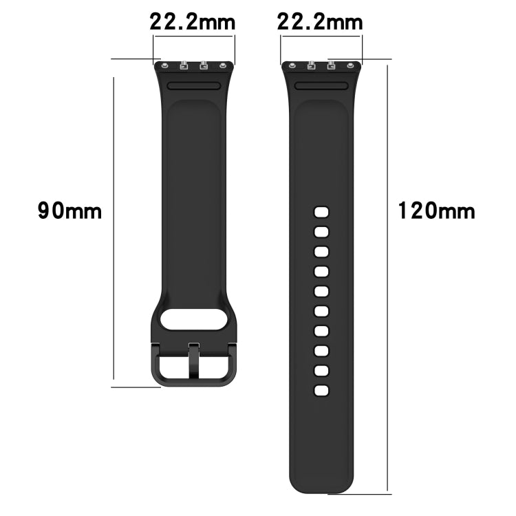 For Samsung Galaxy Fit 3 Solid Color Colorful Buckle Silicone Watch Band(Black) - Watch Bands by buy2fix | Online Shopping UK | buy2fix