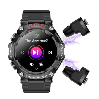 T96 1.52 inch Amoled Screen 2 in 1 Bluetooth Earphone Smart Watch(Black) - Smart Watches by buy2fix | Online Shopping UK | buy2fix