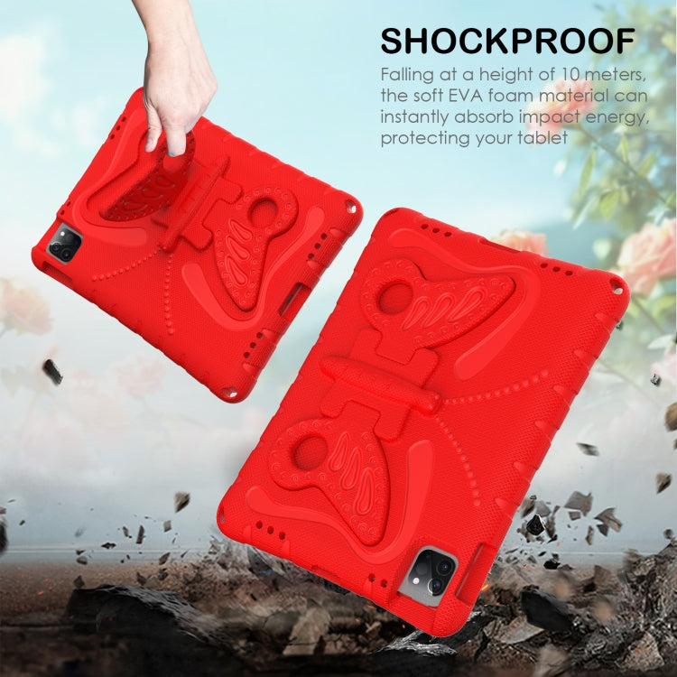 For iPad Air 11 2024 Butterfly Bracket EVA Shockproof Tablet Case(Red) - iPad Air 11 2024 Cases by buy2fix | Online Shopping UK | buy2fix