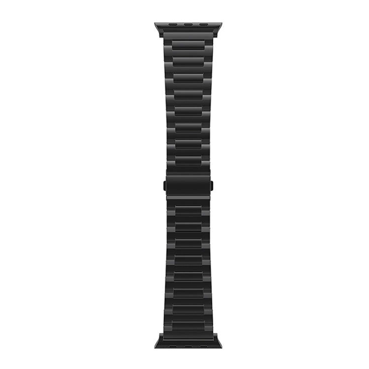 For Apple Watch Series 9 45mm I-Shaped Titanium Watch Band(Black) - Watch Bands by buy2fix | Online Shopping UK | buy2fix