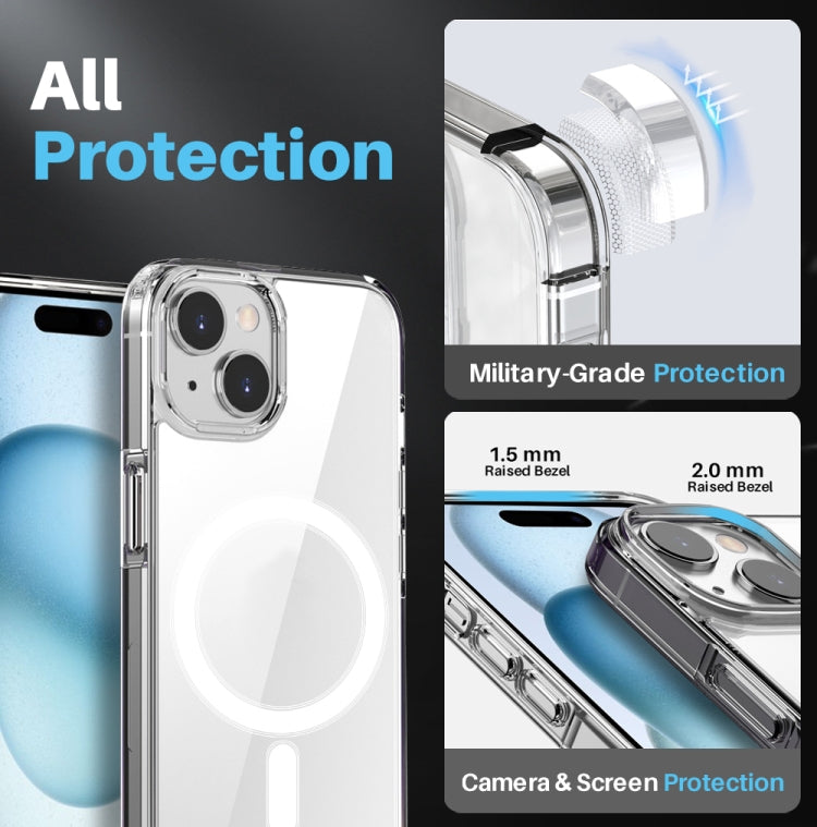 For iPhone 15 Plus NORTHJO 3 in 1 Magsafe Clear Phone Case with Screen Film + Rear Lens Film - iPhone 15 Plus Cases by NORTHJO | Online Shopping UK | buy2fix