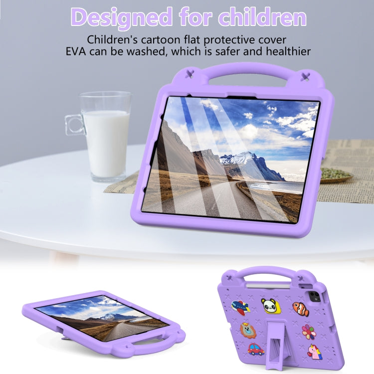 For iPad Air 13 2024 Handle Kickstand Children EVA Shockproof Tablet Case(Light Purple) - iPad Air 13 2024 Cases by buy2fix | Online Shopping UK | buy2fix