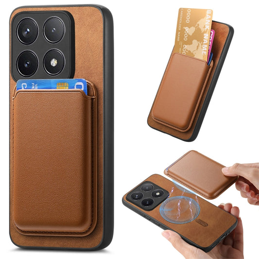 For Xiaomi Redmi K70 / K70 Pro 5G Retro Magsafe Card Bag PU Back Cover Phone Case(Brown) - K70 Pro Cases by buy2fix | Online Shopping UK | buy2fix