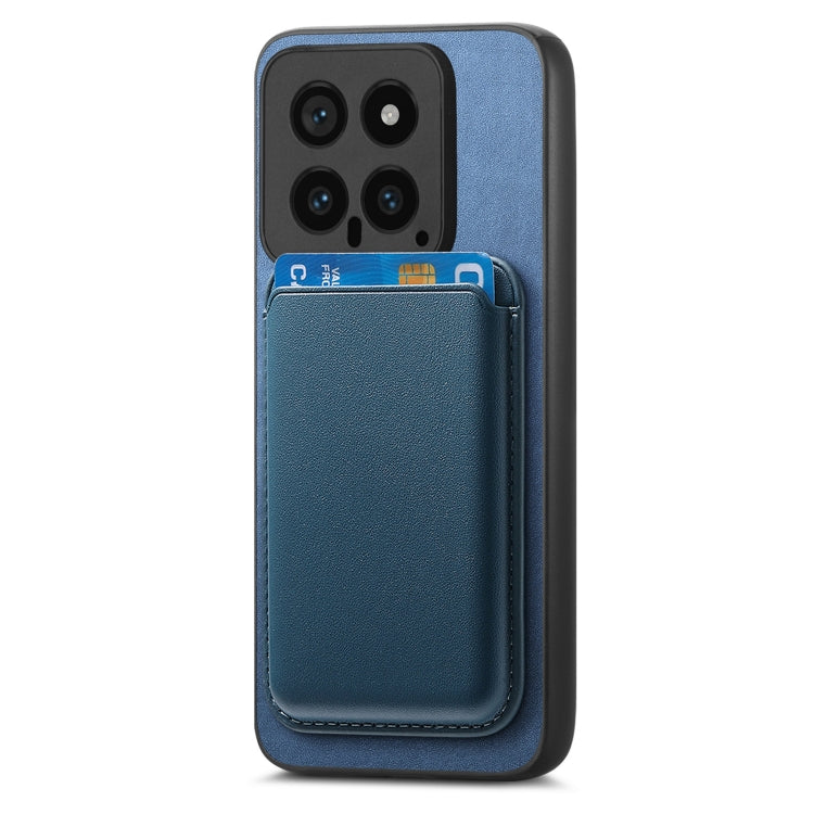 For Xiaomi Redmi K60 Ultra Retro Magsafe Card Bag PU Back Cover Phone Case(Blue) - Redmi K60 Ultra Cases by buy2fix | Online Shopping UK | buy2fix