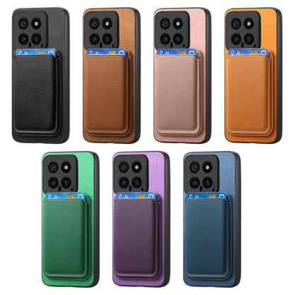 For Xiaomi Redmi K70E /Poco X6 Pro 5G Retro Magsafe Card Bag PU Back Cover Phone Case(Black) - K70E Cases by buy2fix | Online Shopping UK | buy2fix