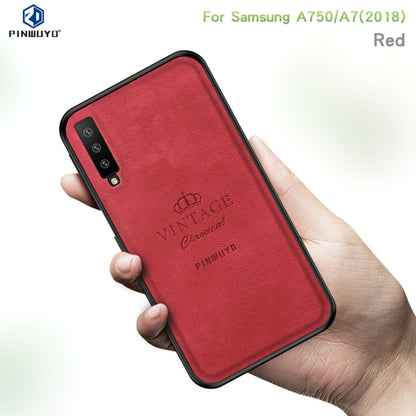 PINWUYO Shockproof Waterproof Full Coverage PC + TPU + Skin Protective Case for Galaxy A7 2018/A750(Red) - Galaxy Phone Cases by PINWUYO | Online Shopping UK | buy2fix