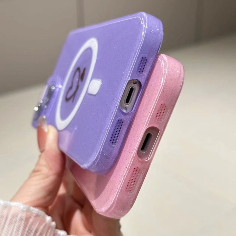 For iPhone 15 Pro Love MagSafe GlitterJelly TPU Phone Case(Purple) - iPhone 15 Pro Cases by buy2fix | Online Shopping UK | buy2fix