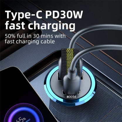 A1 QC 3.0+PD 30W Dual Car Charger Hidden Car Cigarette Lighter Phone Fast Charging Adapter - Car Charger by buy2fix | Online Shopping UK | buy2fix