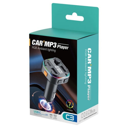 C3 Dual USB Car Charger Bluetooth Hands-free Call Adapter FM Transmitter Car MP3 Music Player - Car Charger by buy2fix | Online Shopping UK | buy2fix