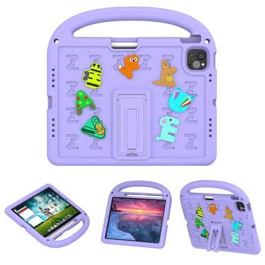 For iPad Pro 11 2024 Cartoon Sparrow EVA Shockproof Tablet Case(Taro Purple) - iPad Pro 11 2024 Cases by buy2fix | Online Shopping UK | buy2fix