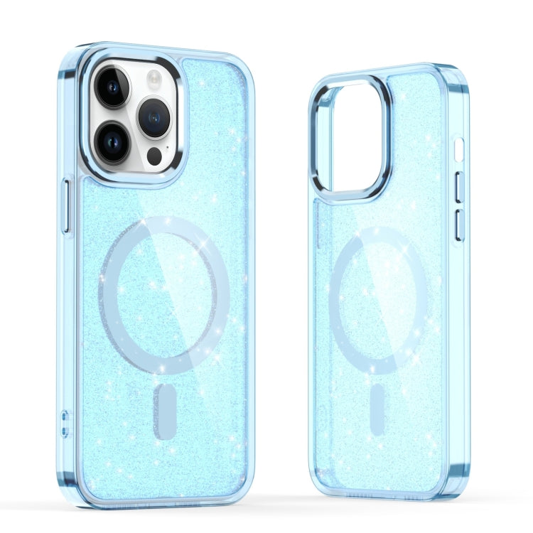 For iPhone 14 Pro Glitter MagSafe Shockproof Phone Case(Blue) - iPhone 14 Pro Cases by buy2fix | Online Shopping UK | buy2fix