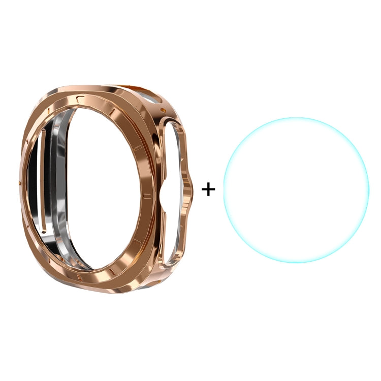 For Samsung Galaxy Watch Ultra 47mm ENKAY Hat-Prince Electroplated Soft TPU Case + 0.2mm 9H Glass Screen Protector(Rose Gold) - Watch Cases by ENKAY | Online Shopping UK | buy2fix