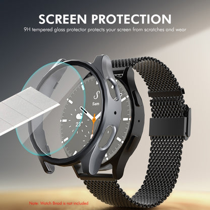 For Samsung Galaxy Watch7 44mm ENKAY Hat-Prince Electroplated Hard PC Case + 0.2mm 9H Glass Screen Protector(Transparent) - Watch Cases by ENKAY | Online Shopping UK | buy2fix