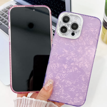 For iPhone 16 Pro Max Plating Glitter Texture TPU Phone Case with Lens Film(White Feather Yarn) - iPhone 16 Pro Max Cases by buy2fix | Online Shopping UK | buy2fix