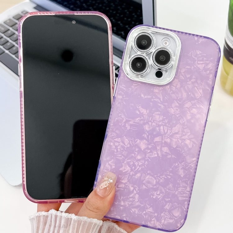 For iPhone 16 Pro Plating Glitter Texture TPU Phone Case with Lens Film(Pink Water Ripples) - iPhone 16 Pro Cases by buy2fix | Online Shopping UK | buy2fix