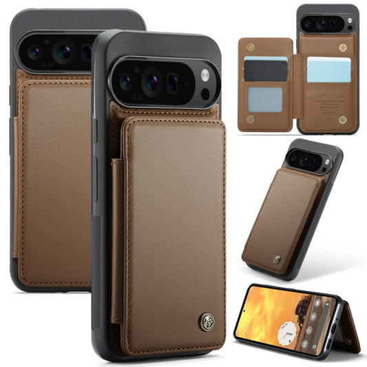 For Google Pixel 9 Pro XL CaseMe C22 Card Slots Holder RFID Anti-theft Phone Case(Brown) - Google Cases by CaseMe | Online Shopping UK | buy2fix