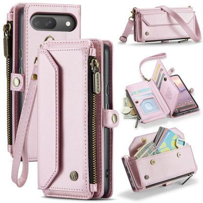 For Google Pixel 9 / 9 Pro CaseMe C36 Card Slots Zipper Wallet RFID Anti-theft Leather Phone Case(Pink) - Google Cases by CaseMe | Online Shopping UK | buy2fix