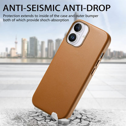 For iPhone 16 Pro Electroplated Metal Button Shockproof Phone Case(Brown) - iPhone 16 Pro Cases by buy2fix | Online Shopping UK | buy2fix