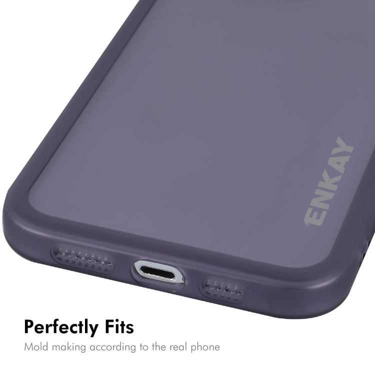 For iPhone 15 Pro Max ENKAY Hat-Prince Translucent Matte TPU Phone Case with Lens Film + 9H Big Arc Edge Film(White) - iPhone 15 Pro Max Cases by ENKAY | Online Shopping UK | buy2fix