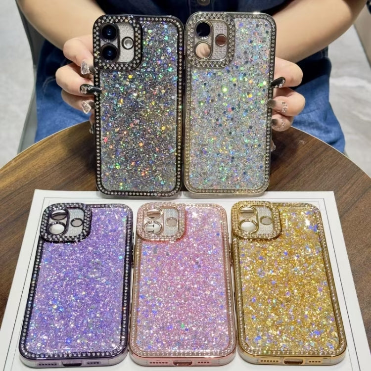 For iPhone 16 Pro Max Diamond Glitter Sequins TPU Phone Case(Pink) - iPhone 16 Pro Max Cases by buy2fix | Online Shopping UK | buy2fix