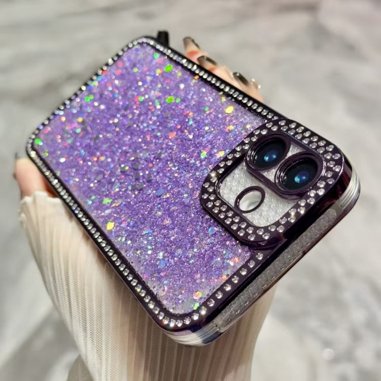 For iPhone 16 Diamond Glitter Sequins TPU Phone Case(Black) - iPhone 16 Cases by buy2fix | Online Shopping UK | buy2fix