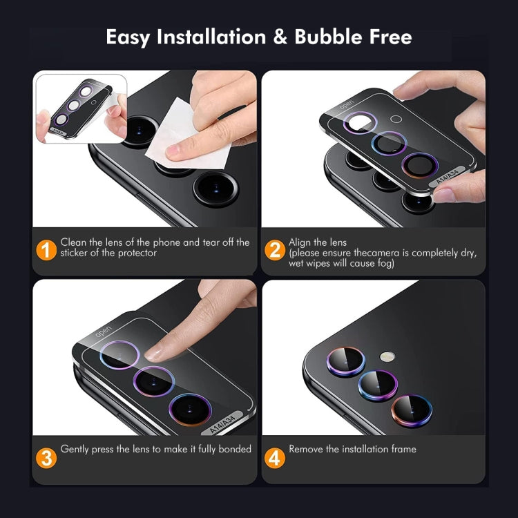 For OPPO Reno12 Global ENKAY Hat-Prince 9H Rear Camera Lens Aluminium Alloy Tempered Glass Film(Colorful) - Reno12 Tempered Glass by ENKAY | Online Shopping UK | buy2fix