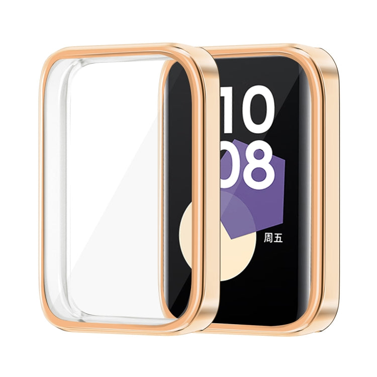 For Honor Band 9 ENKAY Hat-Prince Full Coverage Electroplated Soft TPU Case with Screen Protection(Rose Gold) - Watch Case by ENKAY | Online Shopping UK | buy2fix