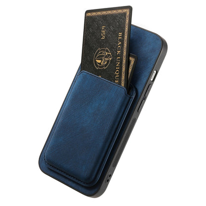 For iPhone 16 Pro Retro Leather Card Bag Magnetic Phone Case(Blue) - iPhone 16 Pro Cases by buy2fix | Online Shopping UK | buy2fix