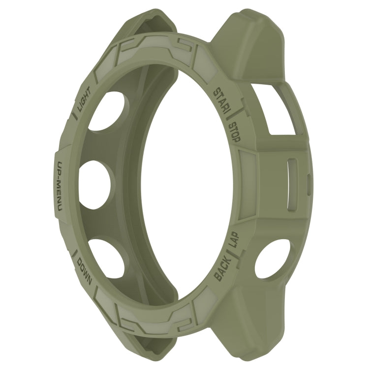 For Garmin Fenix E 47mm Armor Hollow TPU Half Coverage Watch Protective Case(Jungle Green) - Watch Cases by buy2fix | Online Shopping UK | buy2fix