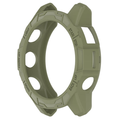 For Garmin Fenix E 47mm Armor Hollow TPU Half Coverage Watch Protective Case(Jungle Green) - Watch Cases by buy2fix | Online Shopping UK | buy2fix