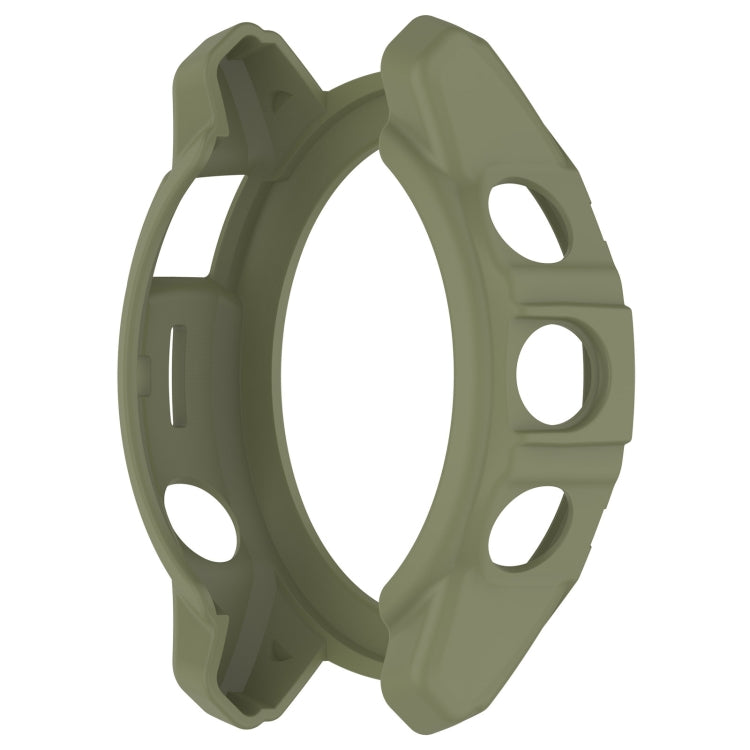 For Garmin Fenix E 47mm Armor Hollow TPU Half Coverage Watch Protective Case(Jungle Green) - Watch Cases by buy2fix | Online Shopping UK | buy2fix