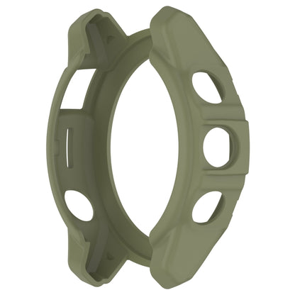 For Garmin Fenix E 47mm Armor Hollow TPU Half Coverage Watch Protective Case(Jungle Green) - Watch Cases by buy2fix | Online Shopping UK | buy2fix