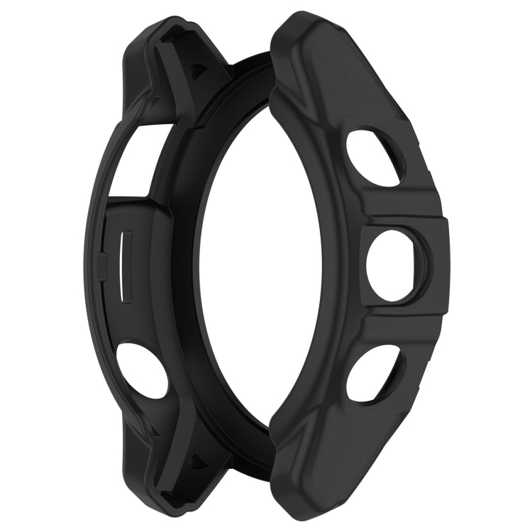 For Garmin Fenix E 47mm Armor Hollow TPU Half Coverage Watch Protective Case(Black) - Watch Cases by buy2fix | Online Shopping UK | buy2fix