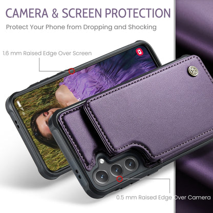 For Samsung Galaxy S24 FE 5G CaseMe C22 Card Slots Holder RFID Anti-theft Phone Case(Purple) - Galaxy S24 FE 5G Cases by CaseMe | Online Shopping UK | buy2fix