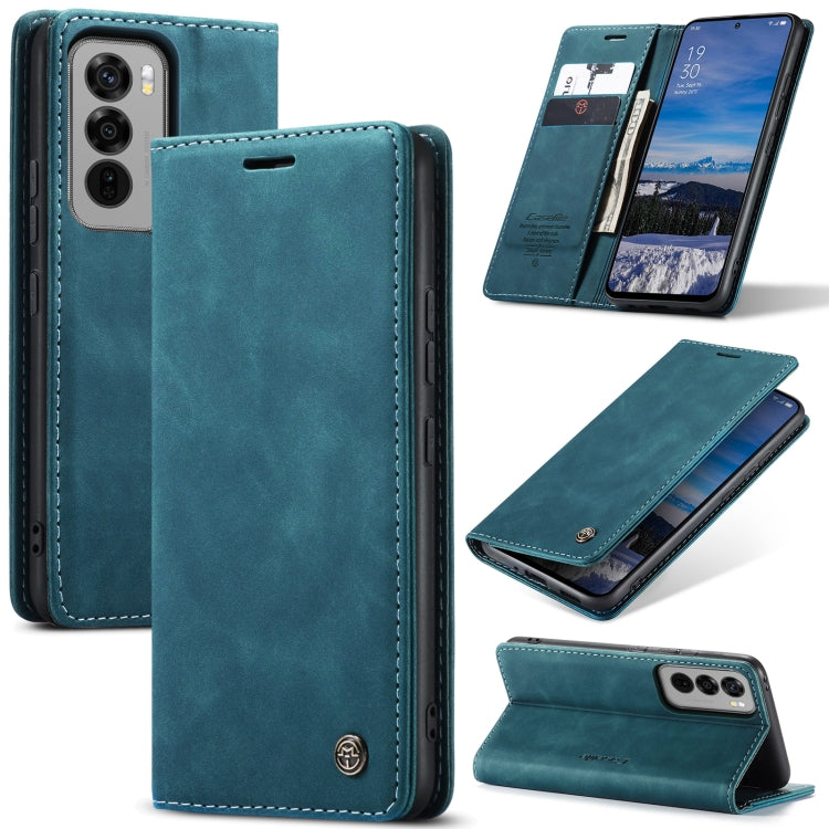 For OPPO Reno12 5G Global CaseMe 013 Multifunctional Horizontal Flip Leather Phone Case(Blue) - Reno12 Cases by CaseMe | Online Shopping UK | buy2fix