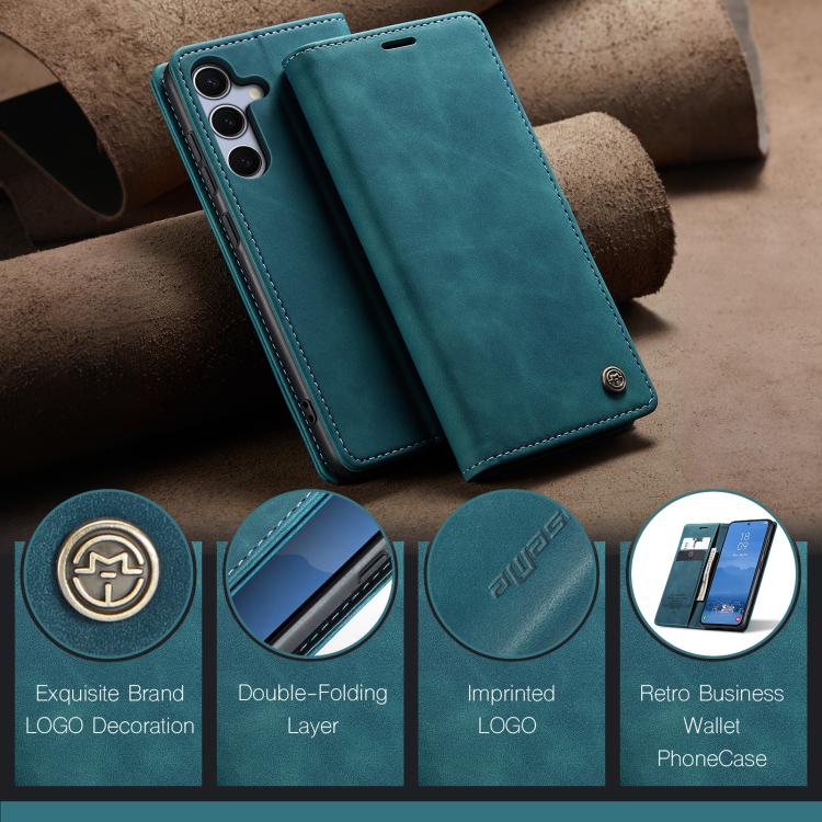 For Samsung Galaxy S25 5G CaseMe 013 Multifunctional Horizontal Flip Leather Phone Case(Blue) - Galaxy S25 5G Cases by CaseMe | Online Shopping UK | buy2fix