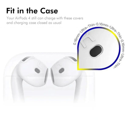 For Apple AirPods 4 2024 ENKAY Hat-Prince Thickened Silicone Case with Hook and Anti-lost Silicone Earbuds(Black) - For AirPods 4 by ENKAY | Online Shopping UK | buy2fix