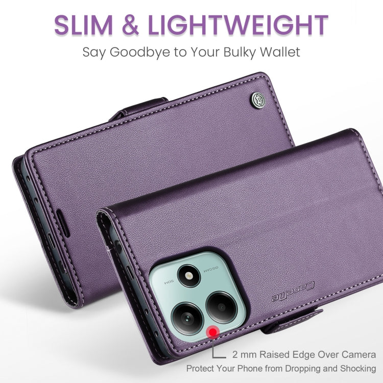 For Redmi Note 14 5G CaseMe 023 Butterfly Buckle Litchi Texture RFID Anti-theft Leather Phone Case(Purple) - Note 14 Cases by CaseMe | Online Shopping UK | buy2fix