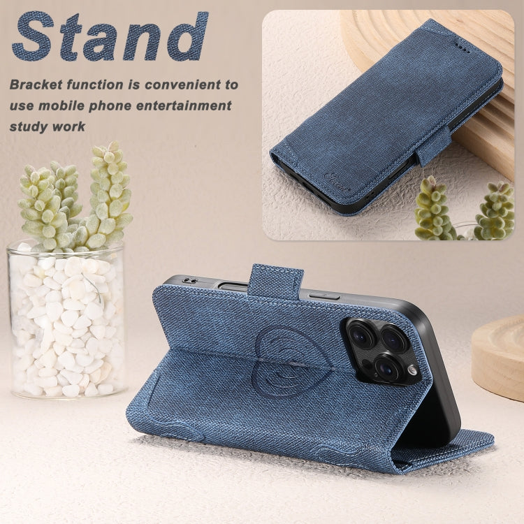 For iPhone 16 Pro Suteni J07 Multi-functional Horizontal MagSafe Denim Leather Phone Case(Blue) - iPhone 16 Pro Cases by Suteni | Online Shopping UK | buy2fix