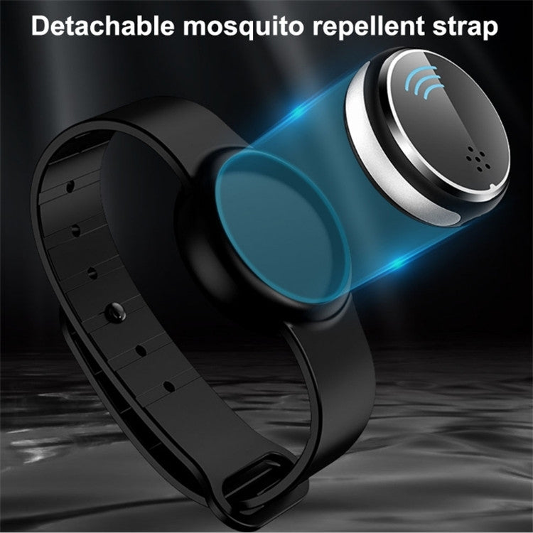 Ultrasonic Mosquito Repellent Electronic Mosquito Repellent Bracelet Outdoor Portable Watch Mosquito Repellent (Black Purple) - Repellent Wristband by buy2fix | Online Shopping UK | buy2fix