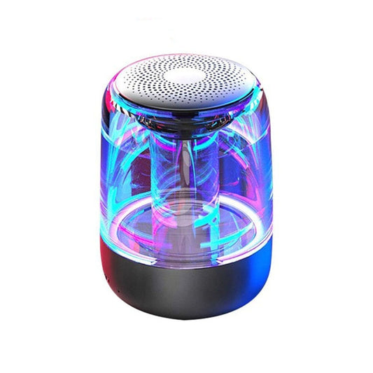 C7 Bluetooth 5.0 Speaker Transparent LED Luminous Subwoofer TWS 6D Surround HIFI Stereo Cool Audio(Black) - Desktop Speaker by buy2fix | Online Shopping UK | buy2fix