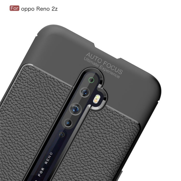 For OPPO Reno2 Z Litchi Texture TPU Shockproof Case(Navy Blue) - OPPO Cases by buy2fix | Online Shopping UK | buy2fix