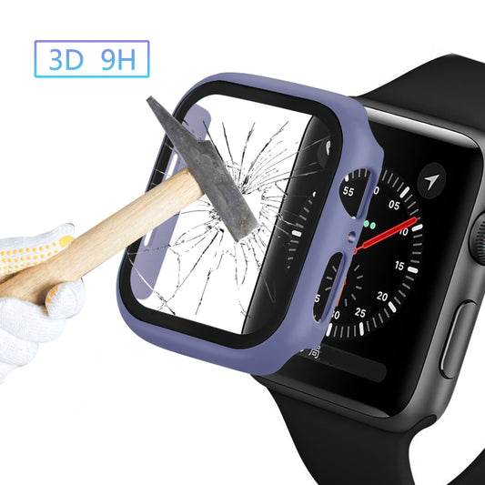 ENKAY Hat-prince Full Coverage PC Case + Tempered Glass Protector for Apple Watch Series 5 / 4 40mm(Blue) - Watch Cases by ENKAY | Online Shopping UK | buy2fix